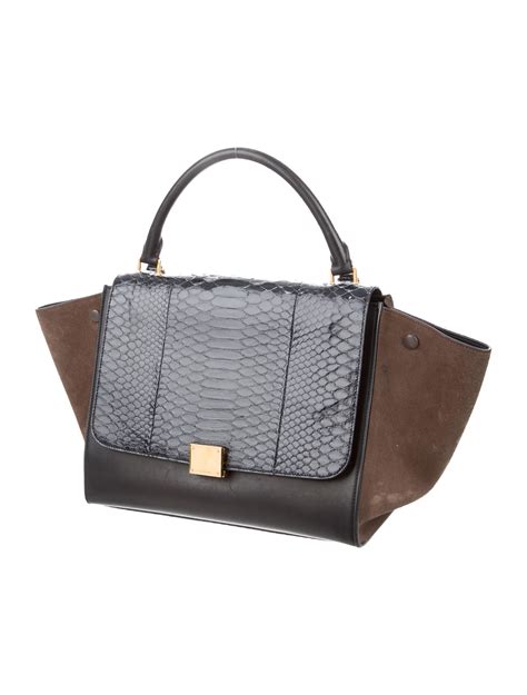 celine python trapeze bag|Céline Trapèze Handbag for Women .